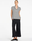 Crop Flat Pant | Black