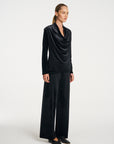 Drape Top | Black Velvet