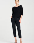 Relaxed Boat Neck | Black