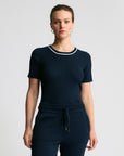 Base Layer Ribbed T-shirt | Navy