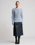 Gabriella Leather Skirt | Navy