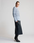 Gabriella Leather Skirt | Navy
