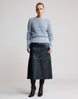 Gabriella Leather Skirt | Navy