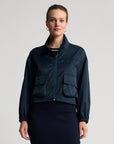 Simi Cropped Wind Breaker | Navy