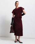 Christiana Suede Skirt | Bordeaux