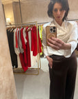Como Cowl Top | White Satin