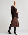 Gabriella Leather Skirt | Chesnut