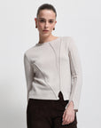 Maya Cashmere Blend Knit | Oyster