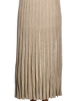 Beige pleated lurex skirt