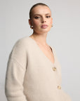 Fluffy knit cardigan