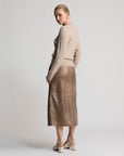 Gabriella Leather Skirt | Putty