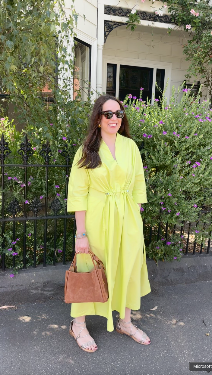 slim fit dress slacks paola-dress-citron-pin-dot  AFRM