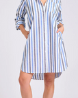 Classic Shirt Dress | Blue Stripes