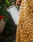 Emilia Bias Skirt | Leopard Silk