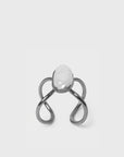 Louvers Ring | Gun Metal Pearl