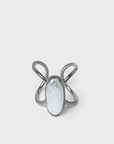 Louvers Ring | Gun Metal Pearl