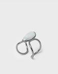 Louvers Ring | Gun Metal Pearl