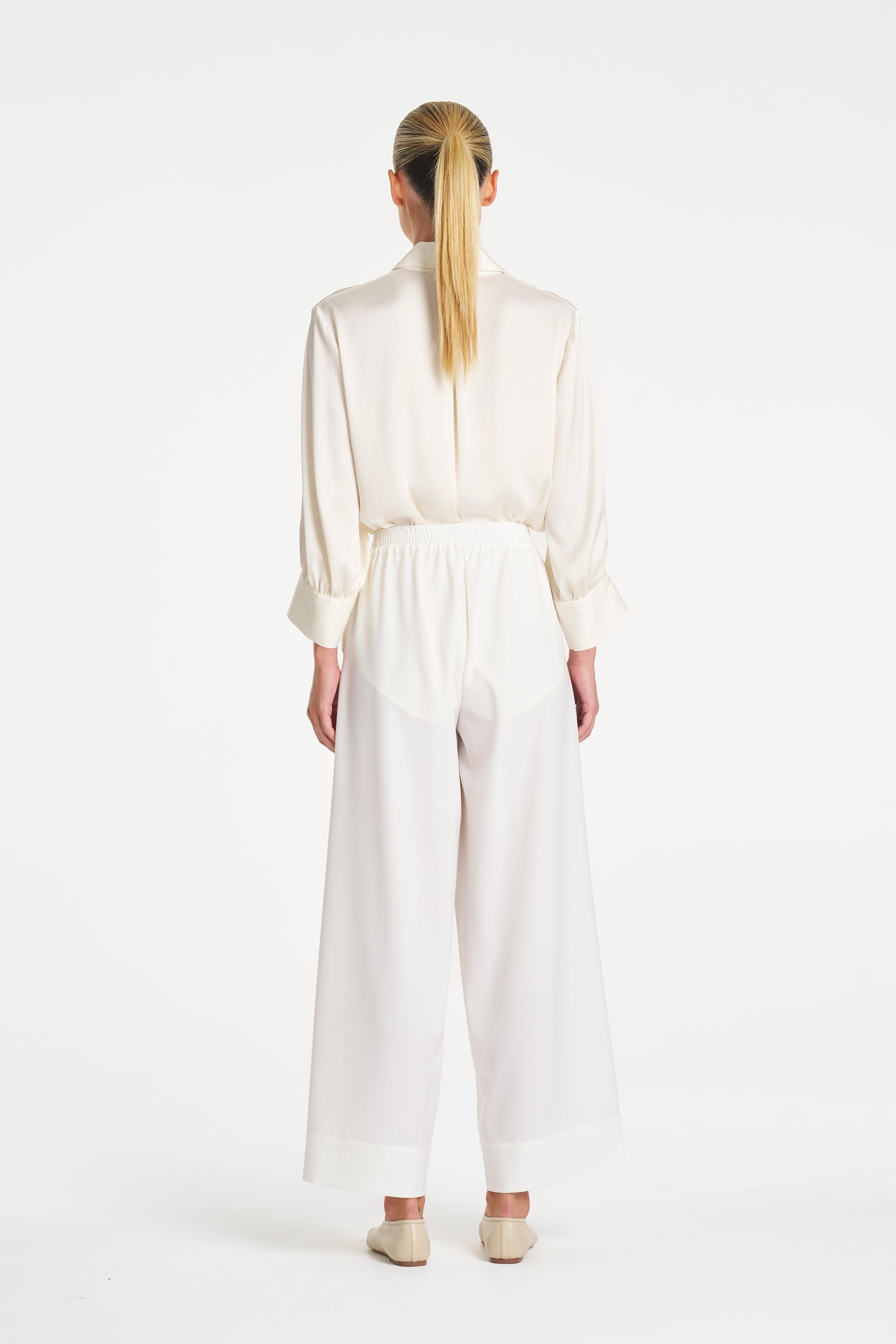 Resort Blouse | Ivory Mirror Satin