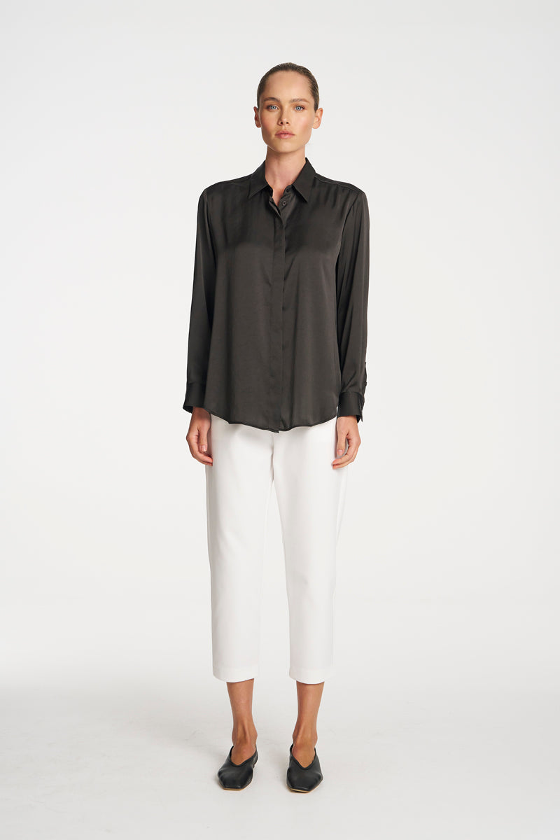 Soft Shirt | Mink Mirror Satin