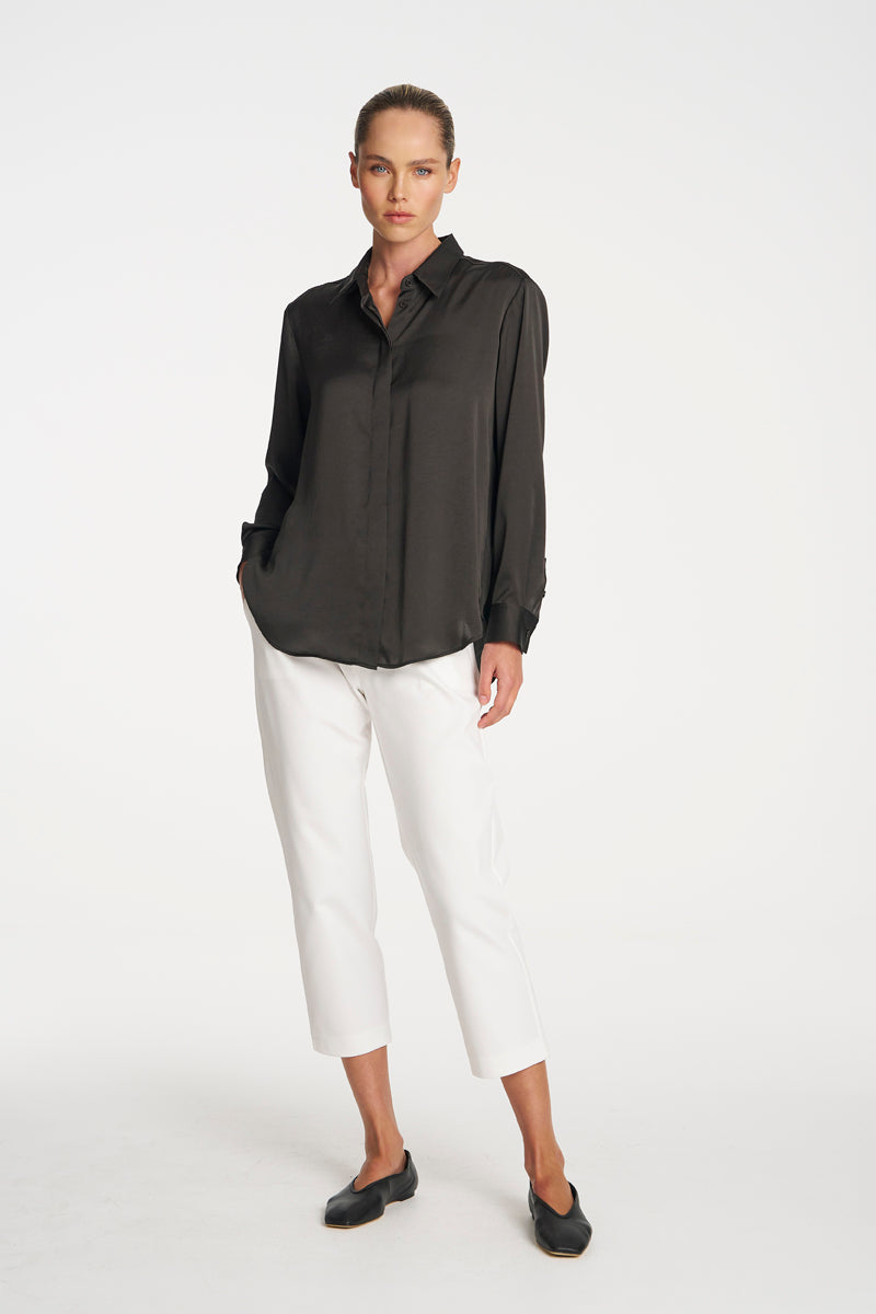 Soft Shirt | Mink Mirror Satin