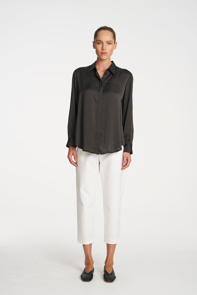 Soft Shirt | Mink Mirror Satin