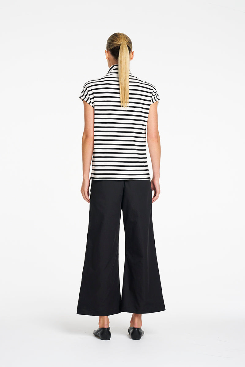 Crop Flat Pant | Black