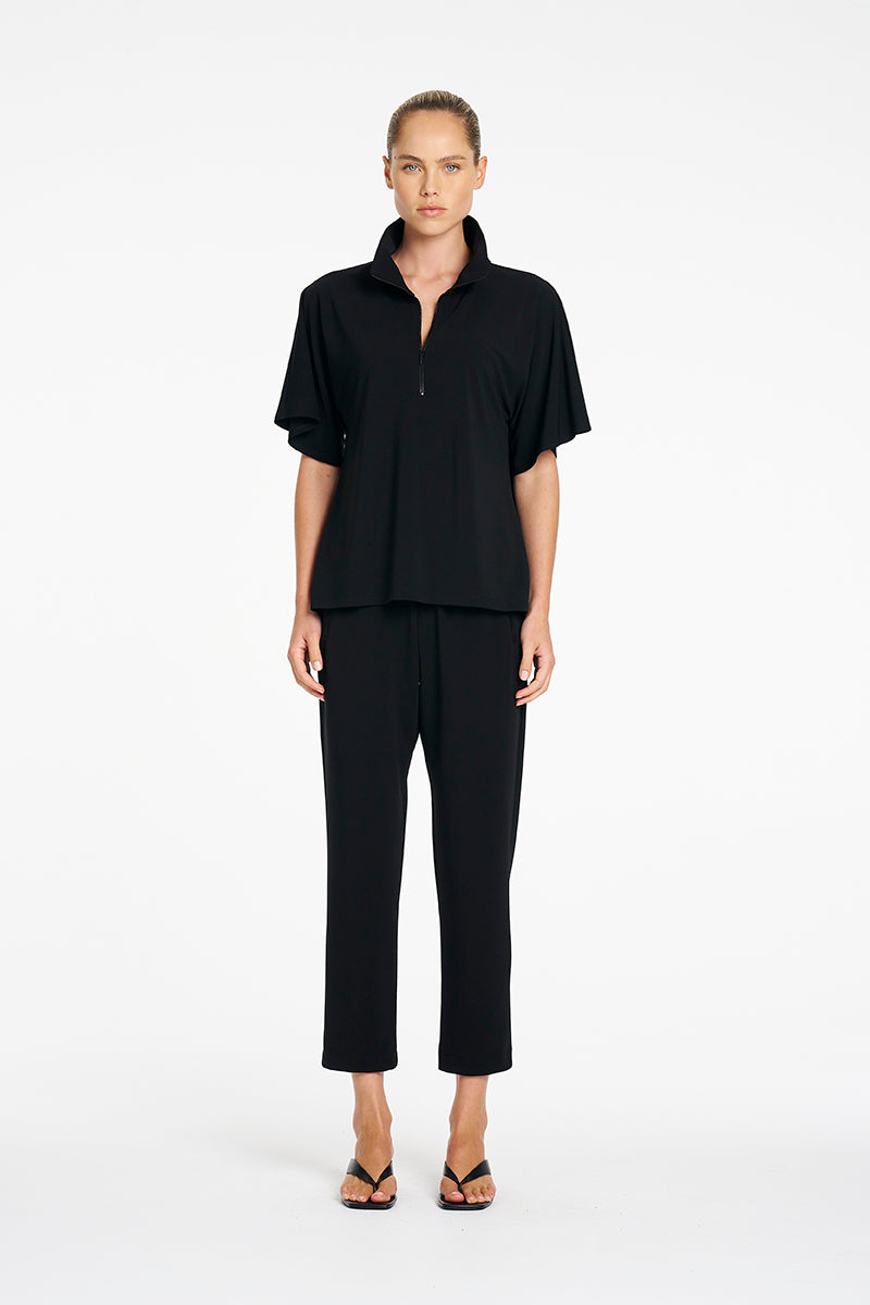 Zip Flute Top |Black