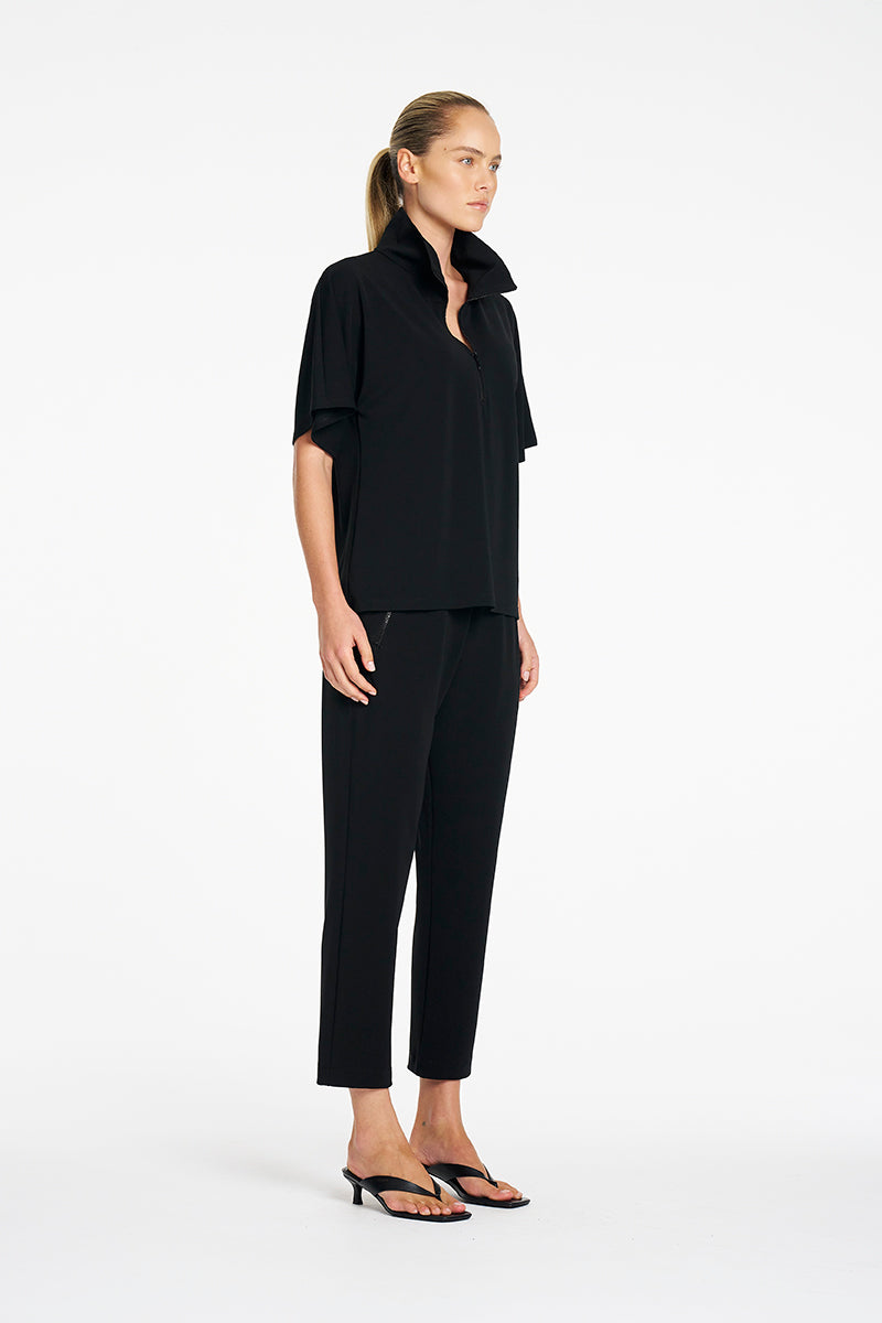 Zip Flute Top |Black