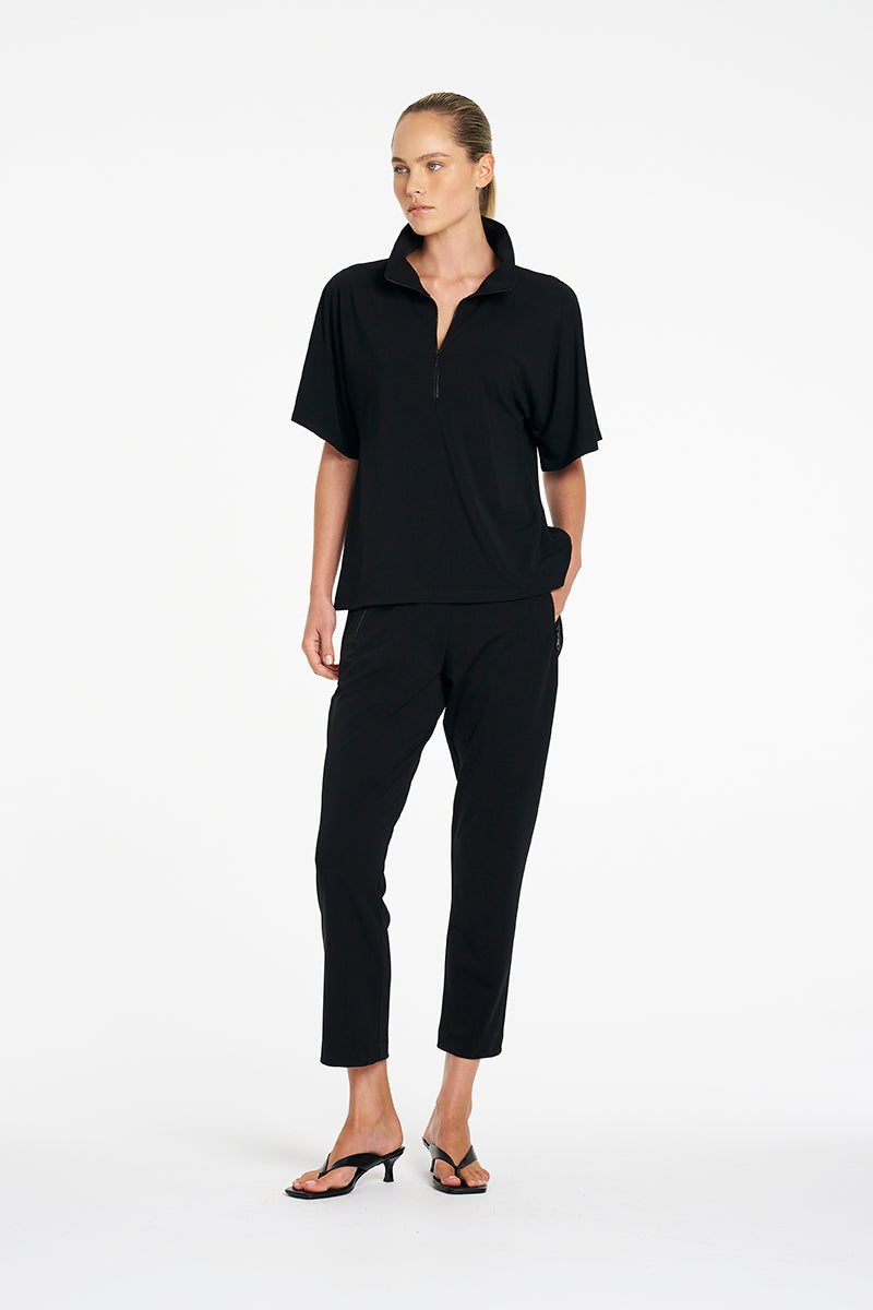 Zip Flute Top |Black