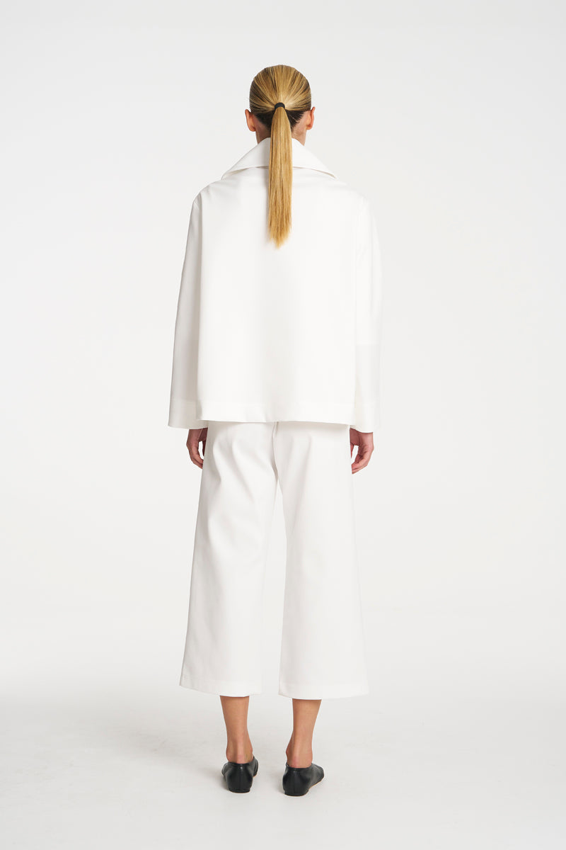 Pea Jacket | White Ultra Knit