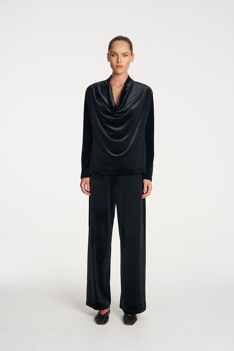 Palazzo Pant | Black Velvet