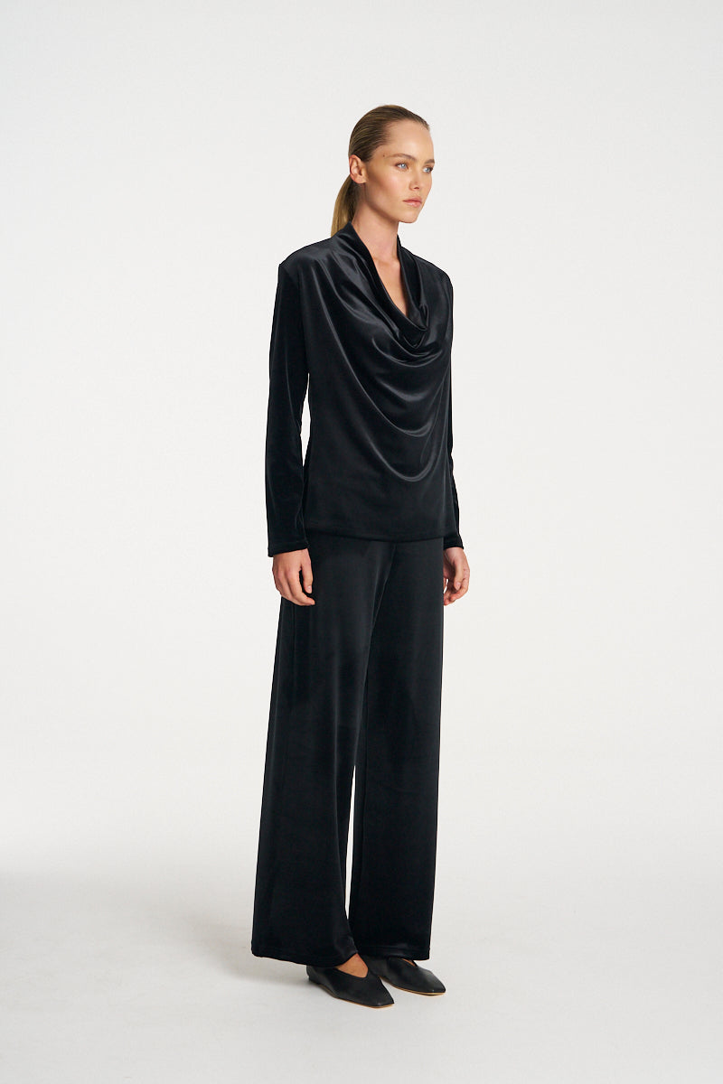 Palazzo Pant | Black Velvet