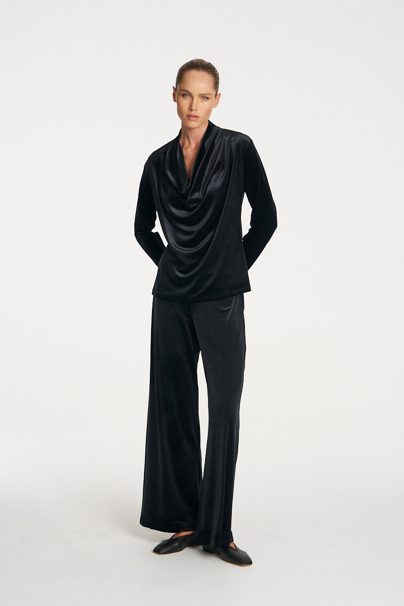 Palazzo Pant | Black Velvet