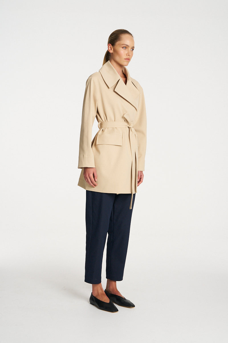 Wrap Trench  | Bisque