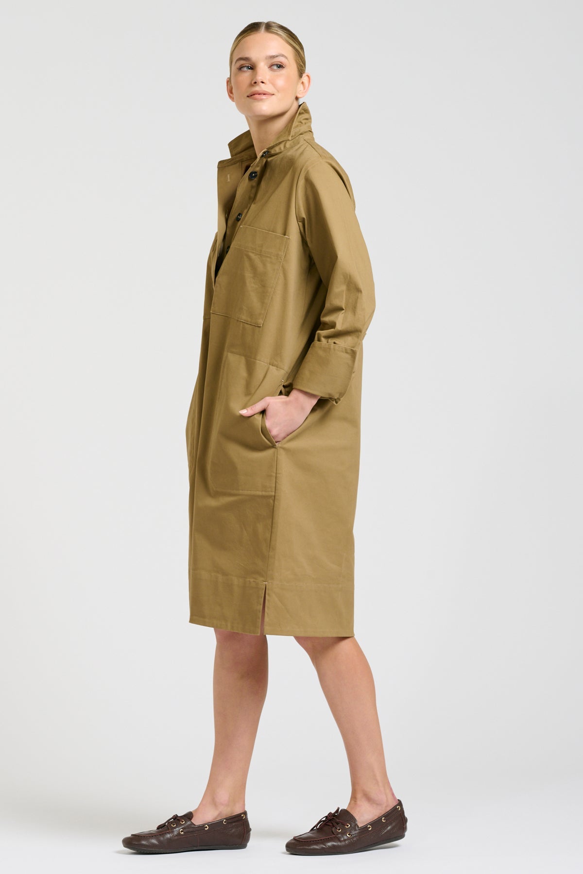 Jane Utility Shirt Dress | Tan