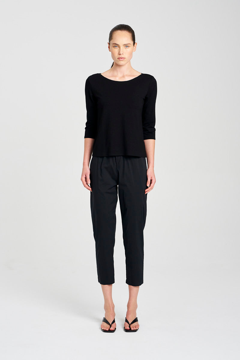 Relaxed Boat Neck | Black