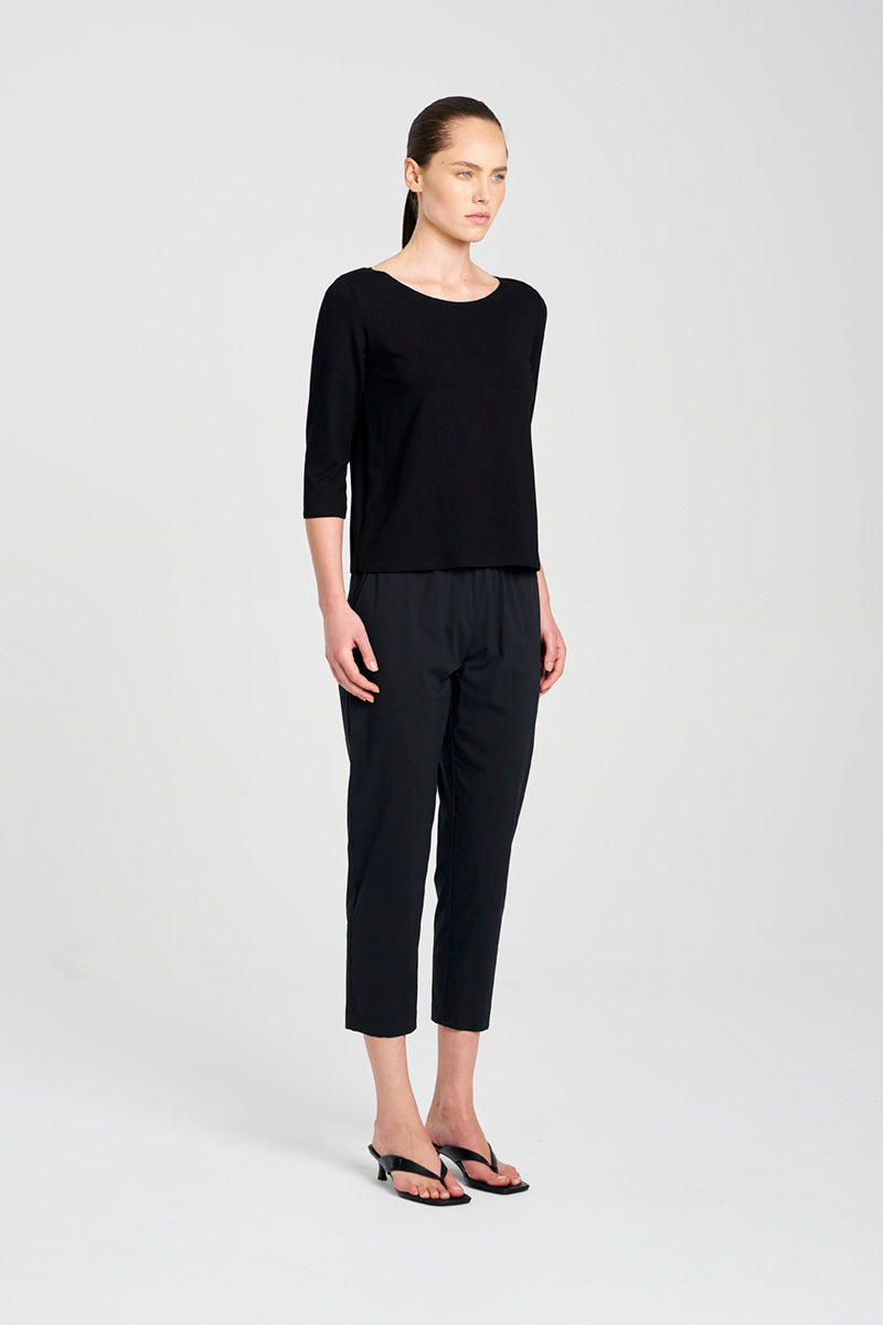 Relaxed Boat Neck | Black