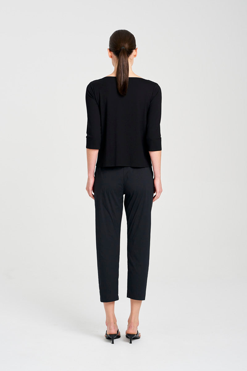 Relaxed Boat Neck | Black