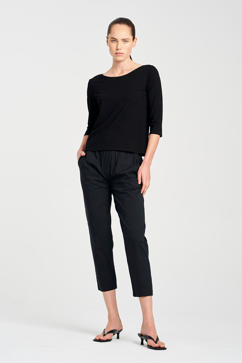 Relaxed Boat Neck | Black