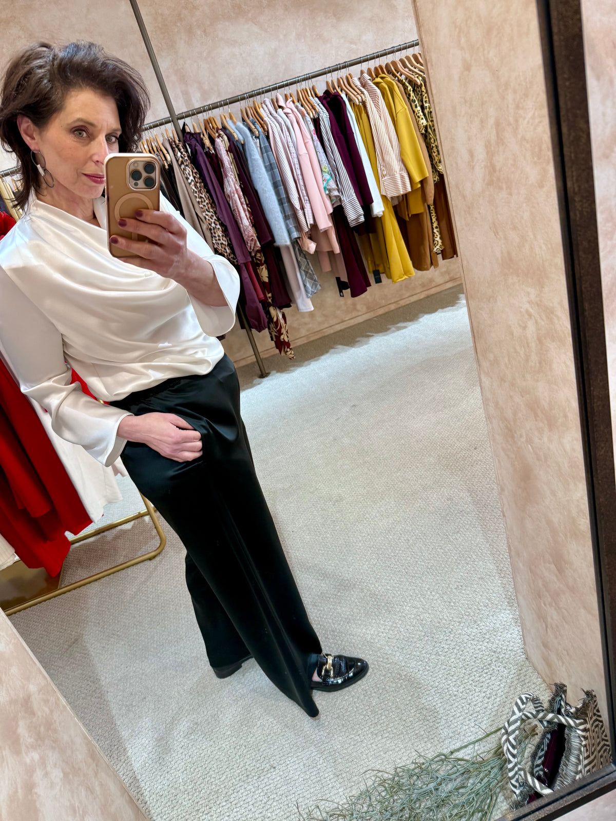 Como Cowl Top | White Satin