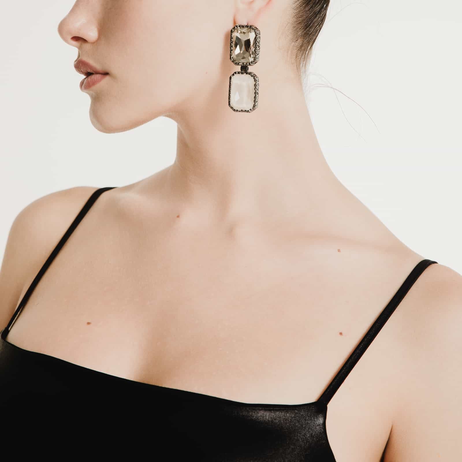 Balustrade Earrings | Dark Diamond