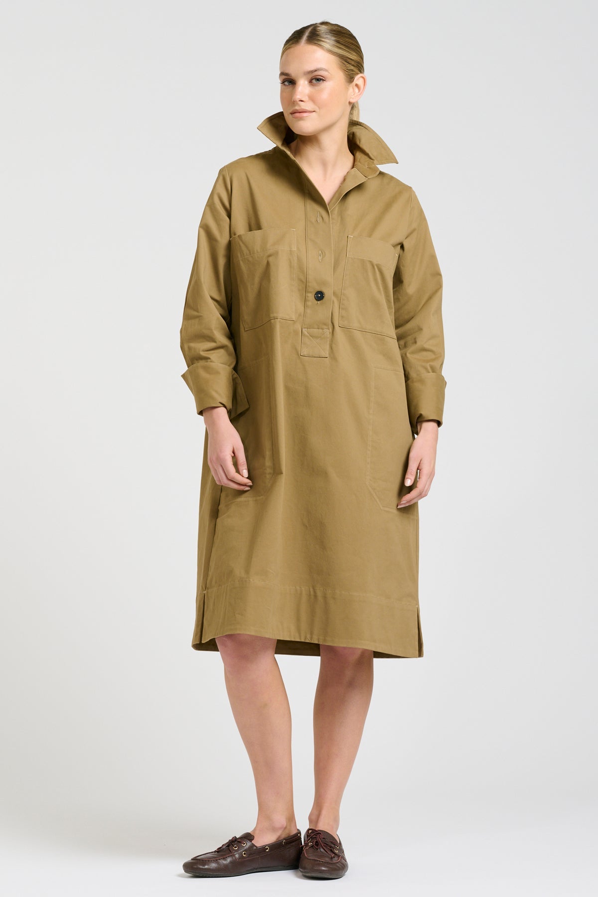 Jane Utility Shirt Dress | Tan