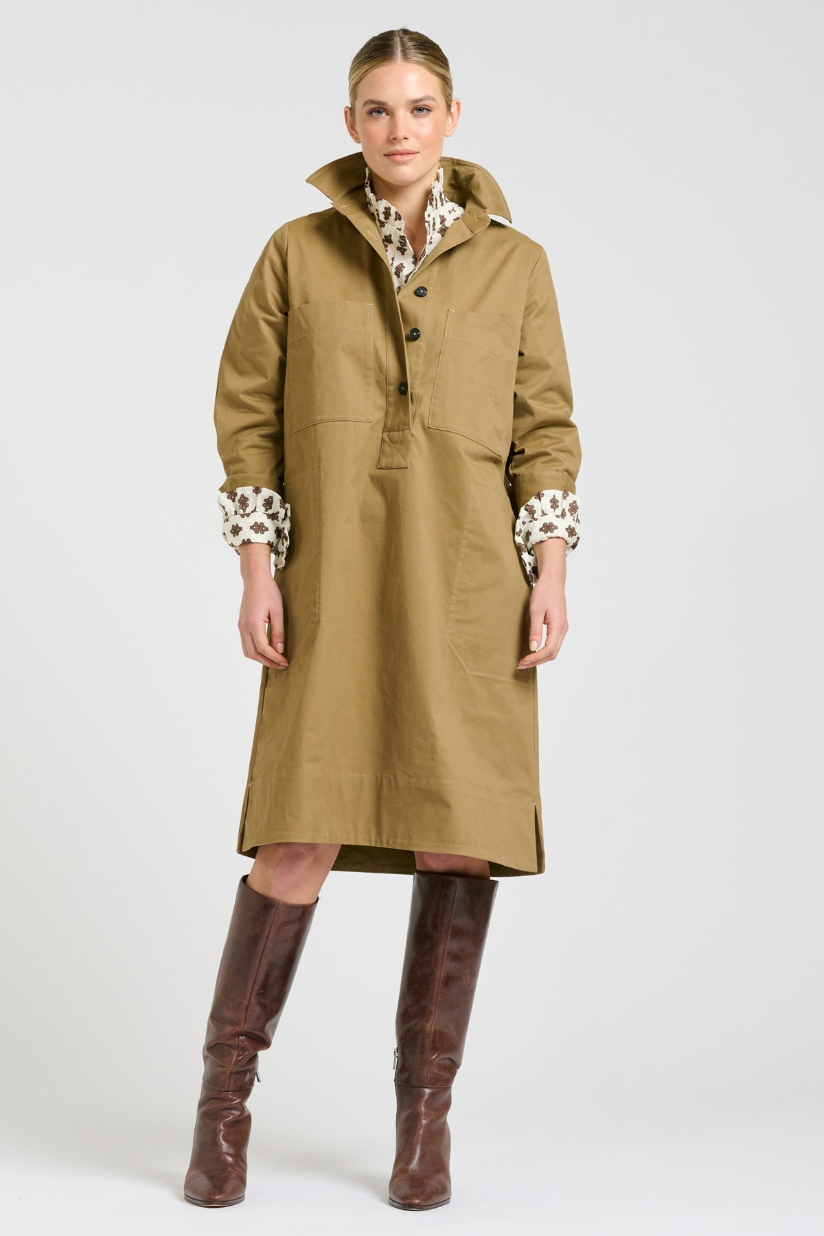 Jane Utility Shirt Dress | Tan