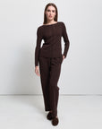 Base Layer Wide Leg Pant | Espresso