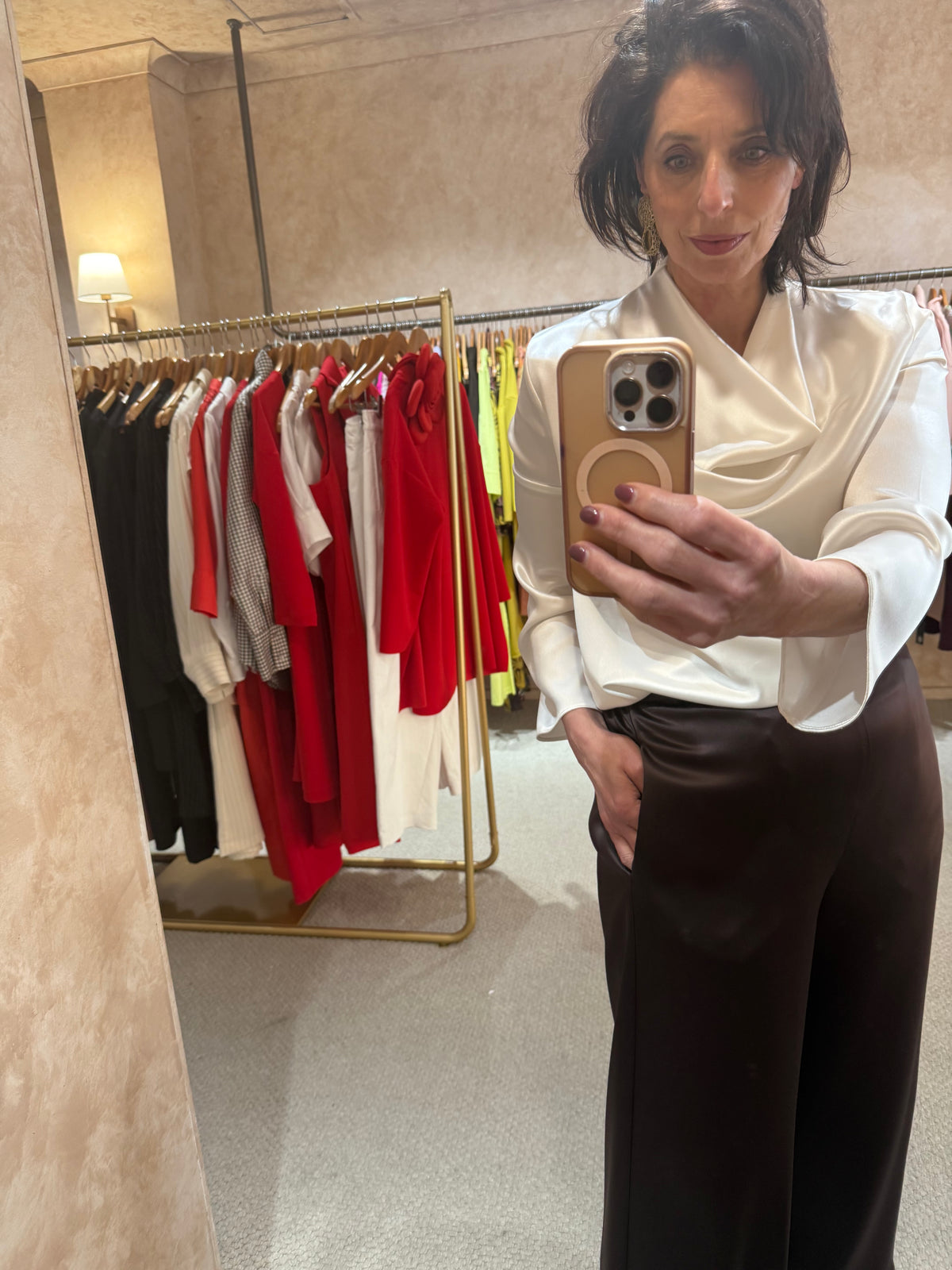 Como Cowl Top | White Satin