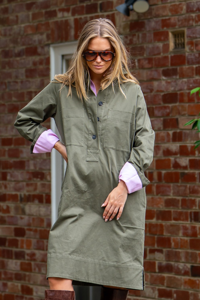 Jane Utility Shirt Dress | Khaki