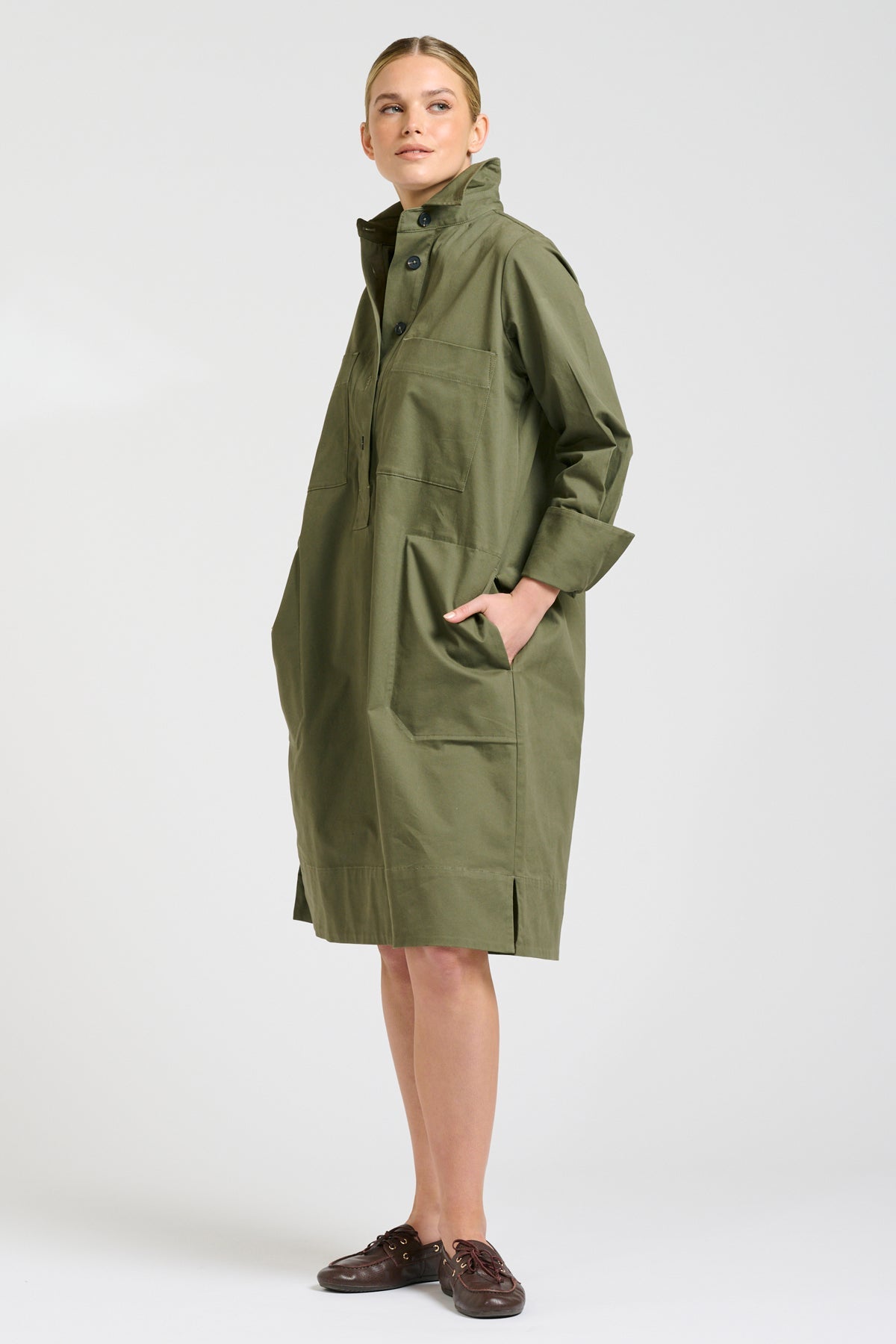 Jane Utility Shirt Dress | Khaki