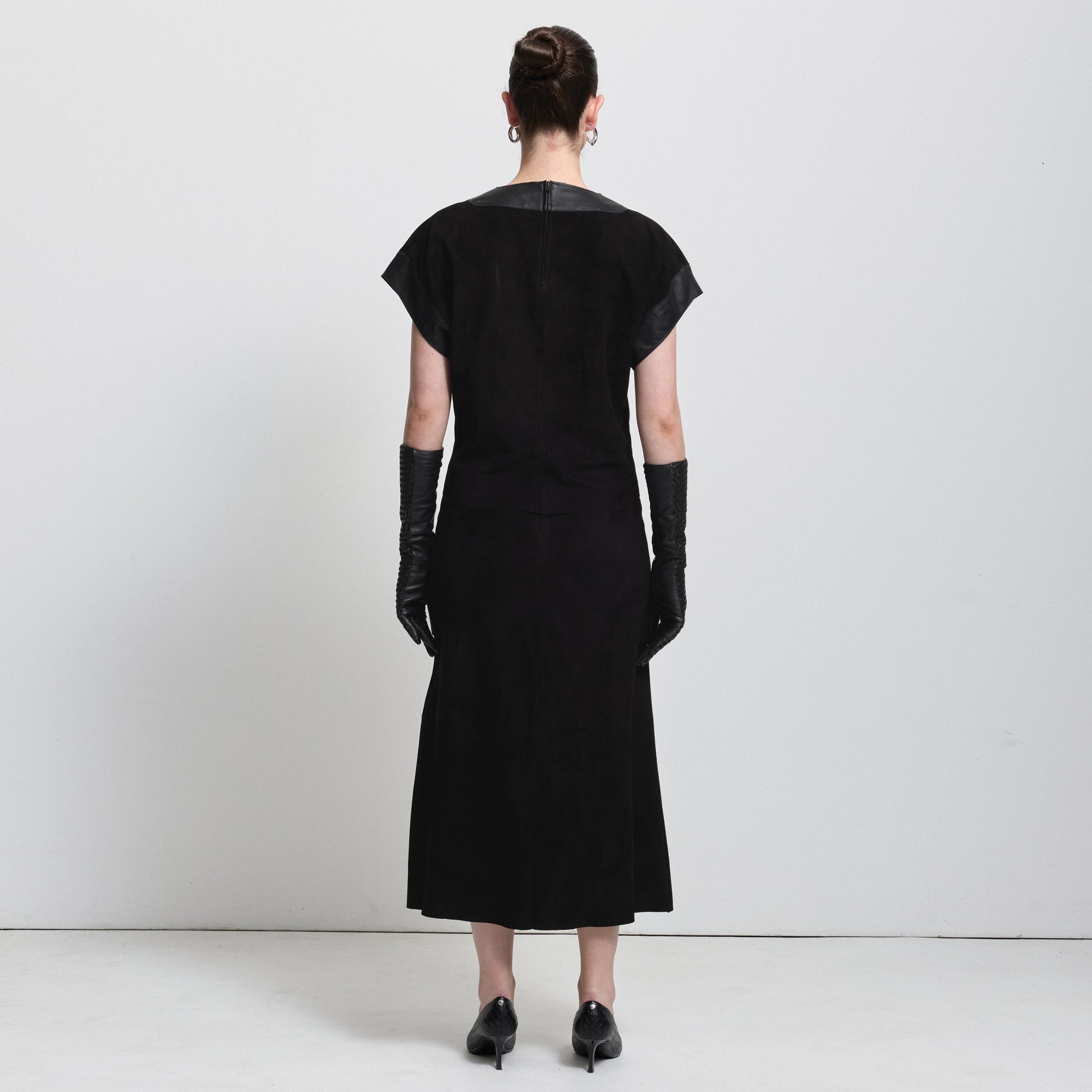 Christiana Suede  Skirt | Black
