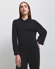 Base Layer Relaxed V-Neck Knit | Black