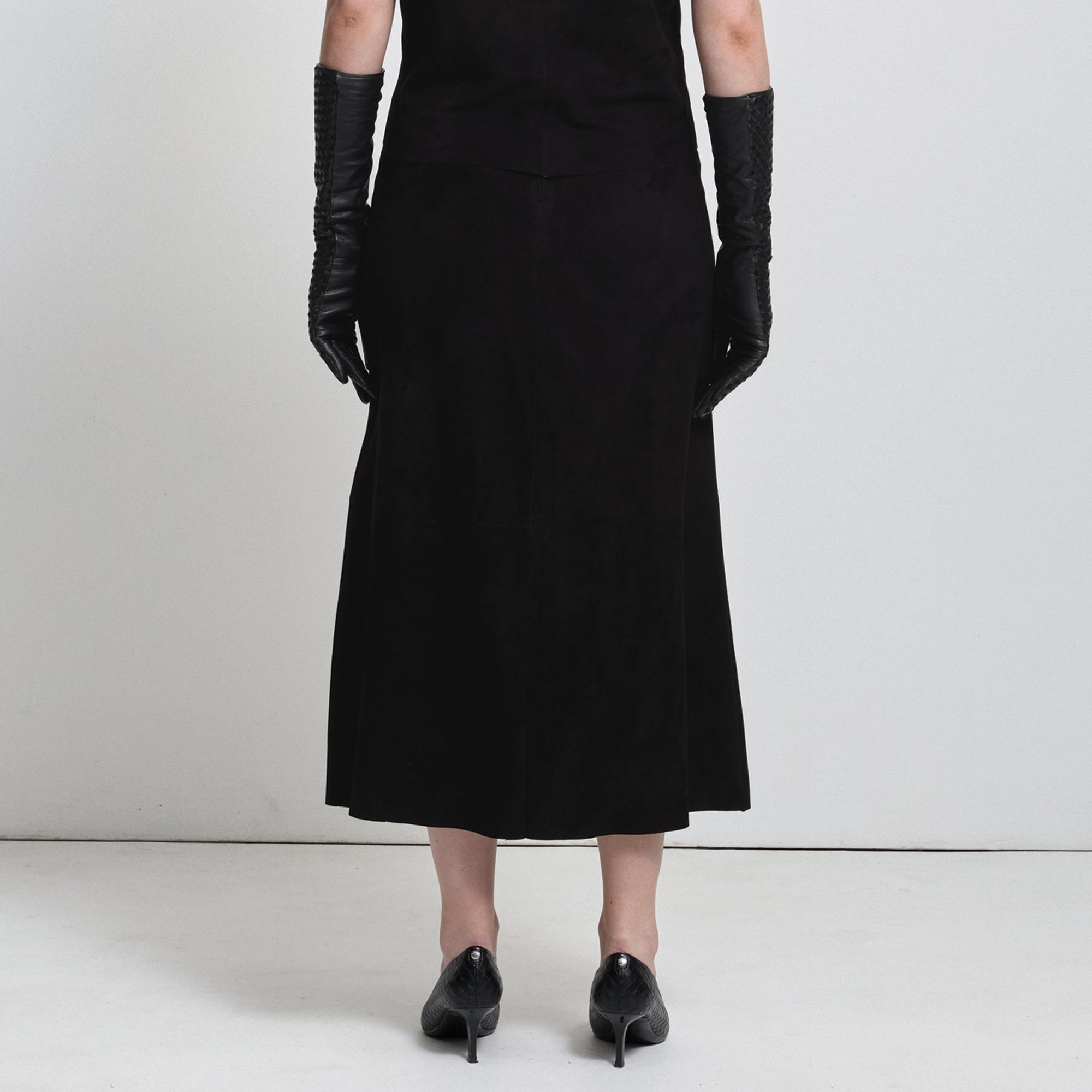 Christiana Suede  Skirt | Black